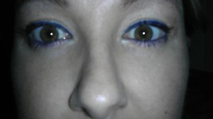 My navy eyeliner with Urban Decay Eye Potion Primer in Sin and Benefit's 'They're Real' mascara