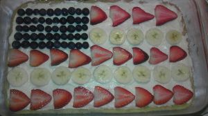 My very fist fruit pizza and I also made it patriotic!